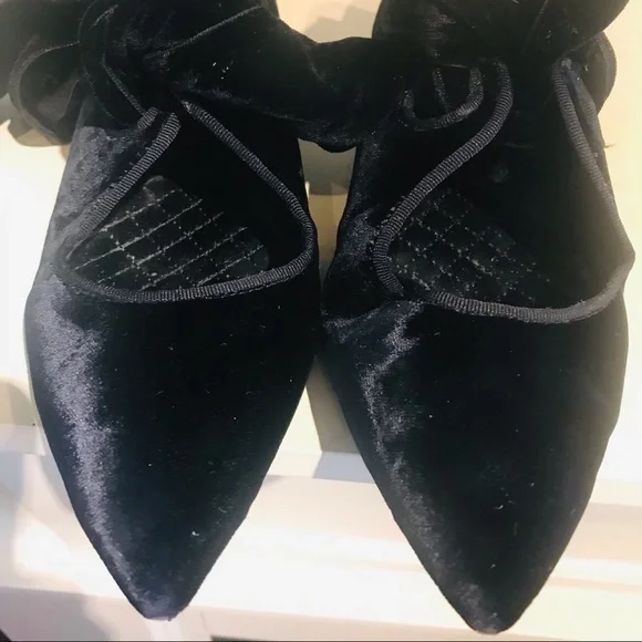 Tory Burch Clara blue velvet pointed flat shoes 8M - Picture 7 of 11